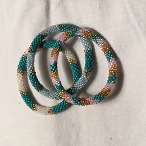 Glass beaded bracelets